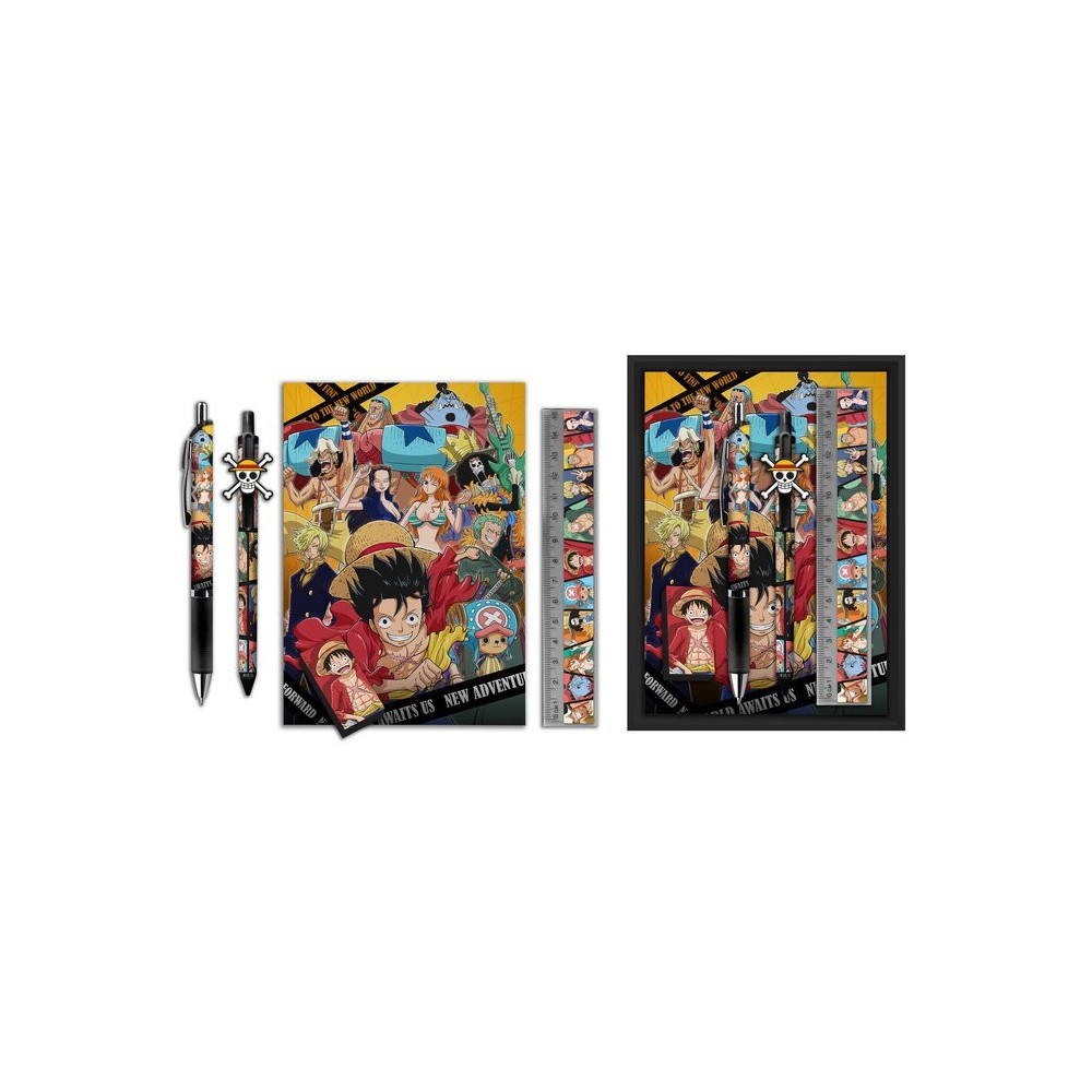 ONE PIECE THE NEW WORLD SET CANCELLERIA BOX KIDS LICENSING