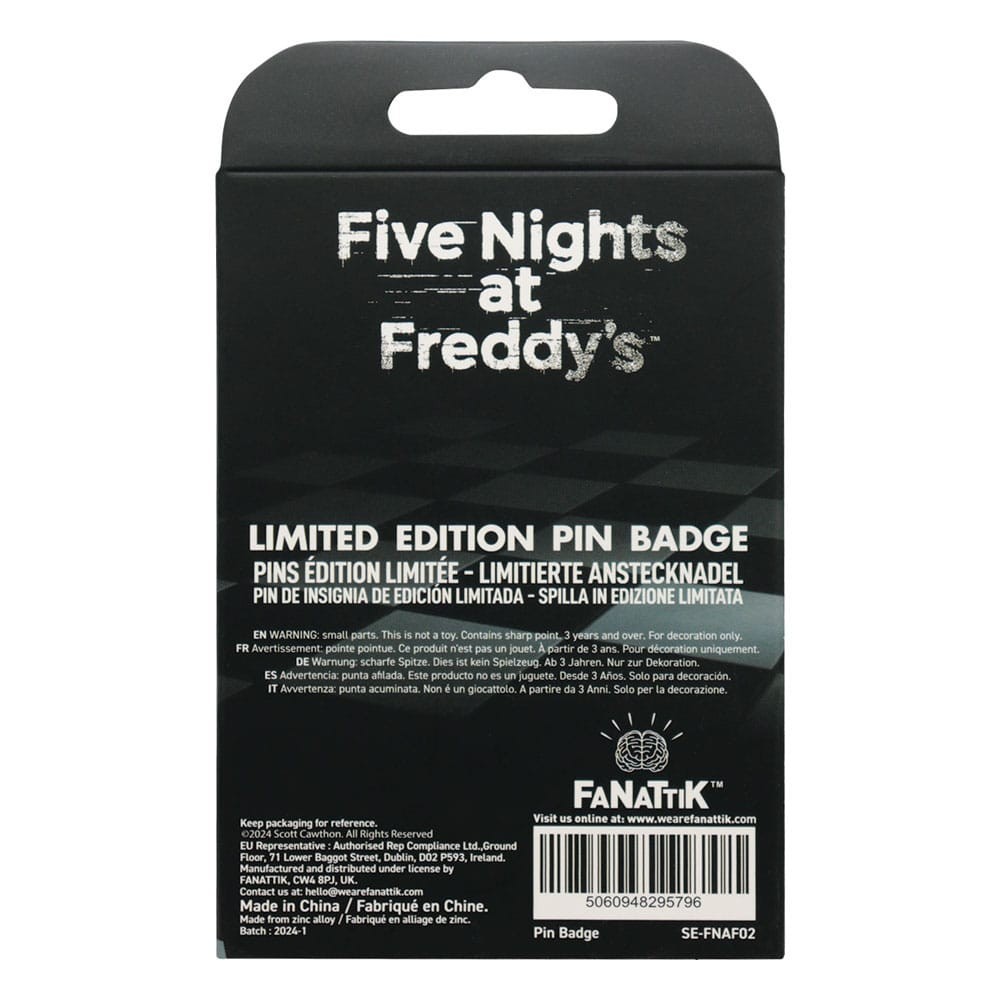 FANATTIK FIVE NIGHTS AT FREDDY'S FAZBEAR ENTERTAINMENT PIN BADGE LIMITED EDITION