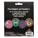 FIVE NIGHTS AT FREDDY'S PIZZAPLEX METAL COASTERS SET 4 SOTTOBICCHIERI FANATTIK
