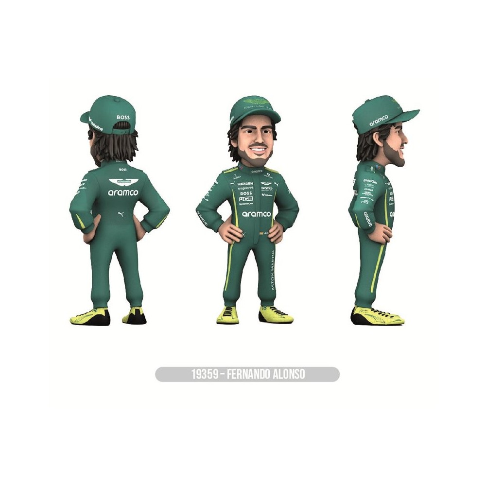 NOBLE COLLECTIONS FERNANDO ALONSO ASTON MARTIN F1 MINIX COLLECTIBLE FIGURINE