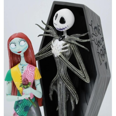 THE NIGHTMARE BEFORE CHRISTMAS JACK AND SALLY COFFIN STATUA FIGURE ENESCO