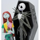 THE NIGHTMARE BEFORE CHRISTMAS JACK AND SALLY COFFIN STATUA FIGURE ENESCO