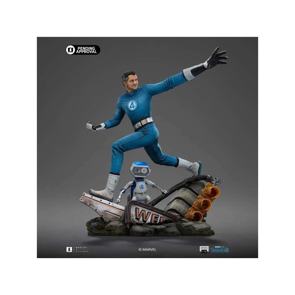 FANTASTIC FOUR FIRST STEPS MISTER FANTASTIC & H.E.R.B.I.E. ART SCALE STATUA IRON STUDIOS