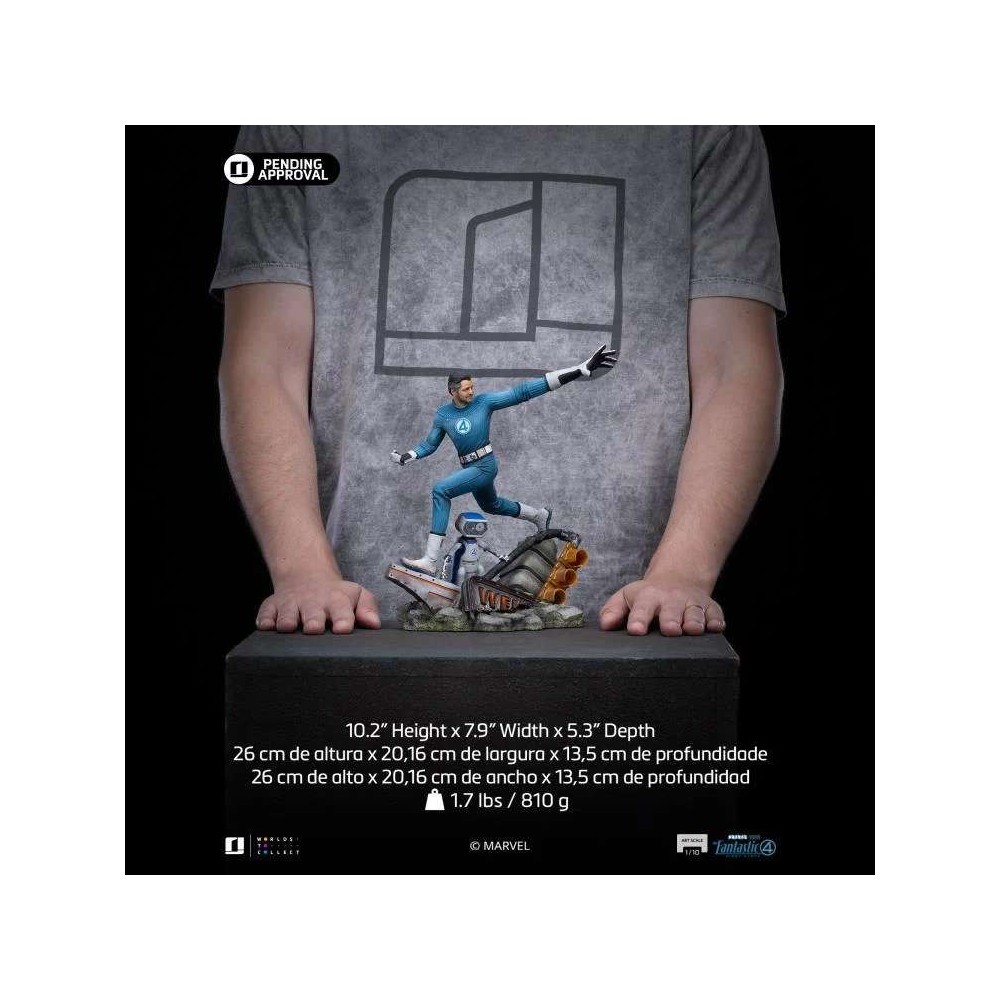 IRON STUDIOS FANTASTIC FOUR FIRST STEPS MISTER FANTASTIC & H.E.R.B.I.E. ART SCALE 1/10 STATUE