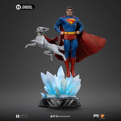 SUPERMAN LEGACY SUPERMAN & KRYPTO 1/10 ART SCALE STATUA FIGURE IRON STUDIOS