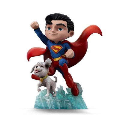 SUPERMAN LEGACY SUPERMAN & KRYPTO MINICO FIGURE STATUA IRON STUDIOS