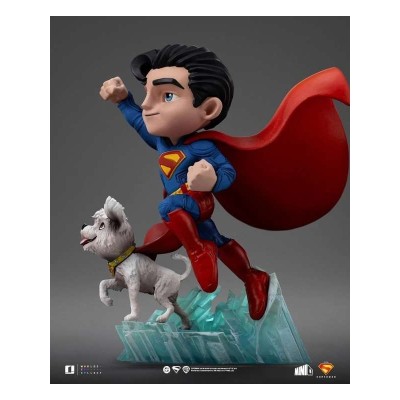 SUPERMAN LEGACY SUPERMAN & KRYPTO MINICO FIGURE STATUA IRON STUDIOS