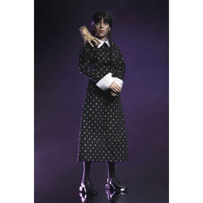 NECA WEDNESDAY ADDAMS CLASSIC DRESS CLOTHED PVC ACTION FIGURE