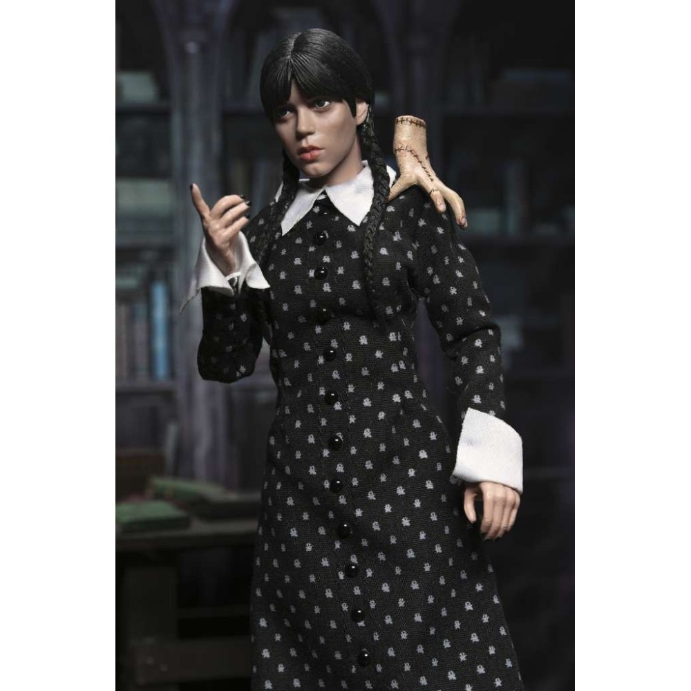 NECA WEDNESDAY ADDAMS CLASSIC DRESS CLOTHED PVC ACTION FIGURE