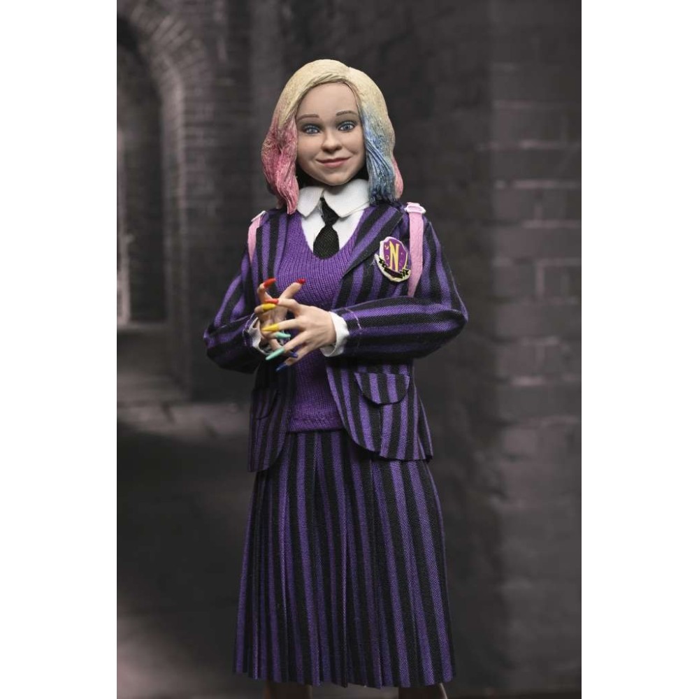 NECA WEDNESDAY ADDAMS & ENID NEVERMORE UNIFORM CLOTHED PVC 2-PACK ACTION FIGURES