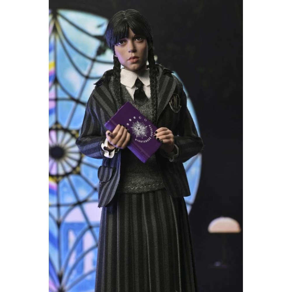WEDNESDAY ADDAMS & ENID NEVERMORE UNIFORM CLOTHED ACTION FIGURE NECA