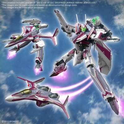 HG HIGH GRADE VF-31C SIEGFRIED MIRAGE FARINA JENIUS USE 1/100 MODEL KIT ACTION FIGURE BANDAI
