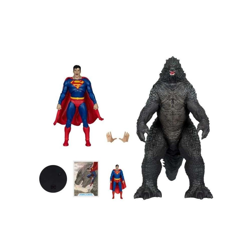 MC FARLANE DC JUSTICE LEAGUE MONSTERVERSE SUPERMAN VS GODZILLA 2-PACK PVC ACTION FIGURES