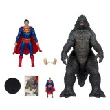 MC FARLANE DC JUSTICE LEAGUE MONSTERVERSE SUPERMAN VS GODZILLA 2-PACK PVC ACTION FIGURES