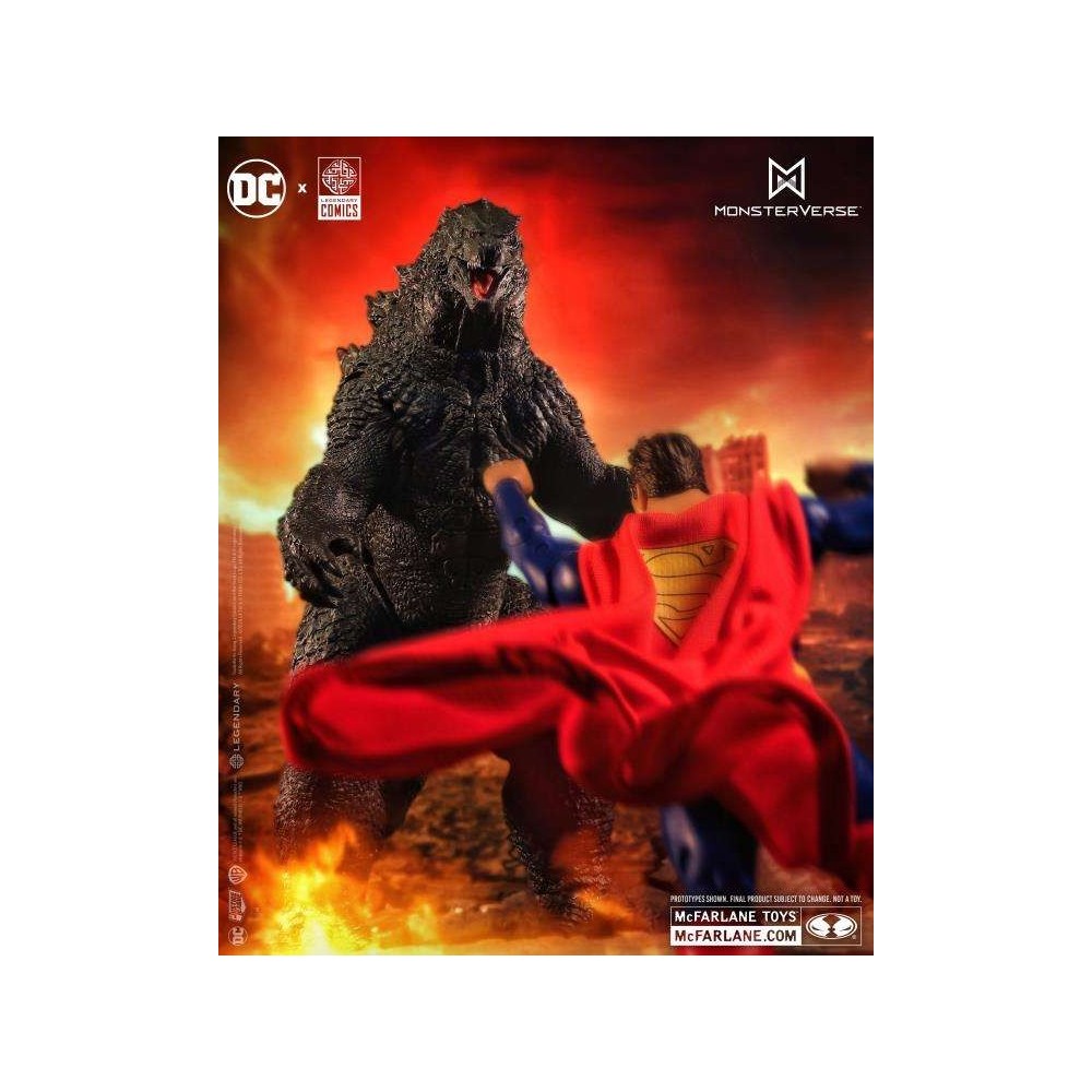 MC FARLANE DC JUSTICE LEAGUE MONSTERVERSE SUPERMAN VS GODZILLA 2-PACK PVC ACTION FIGURES