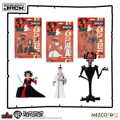 SAMURAI JACK 5 POINTS DELUXE SET 3X ACTION FIGURES MEZCO TOYS