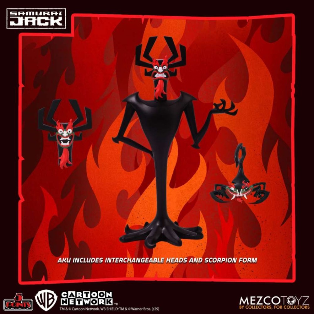 SAMURAI JACK 5 POINTS DELUXE SET 3X ACTION FIGURES MEZCO TOYS