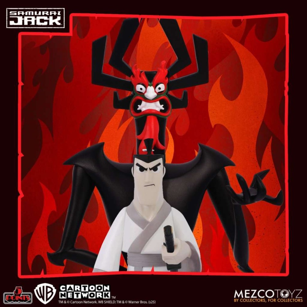 SAMURAI JACK 5 POINTS DELUXE SET 3X ACTION FIGURES MEZCO TOYS