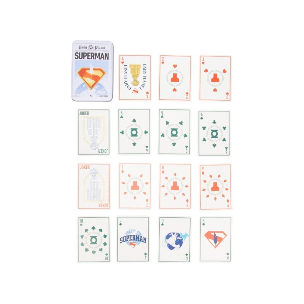 DC SUPERMAN POKER PLAYING CARDS TIN SET MAZZO CARTE DA GIOCO PALADONE PRODUCTS