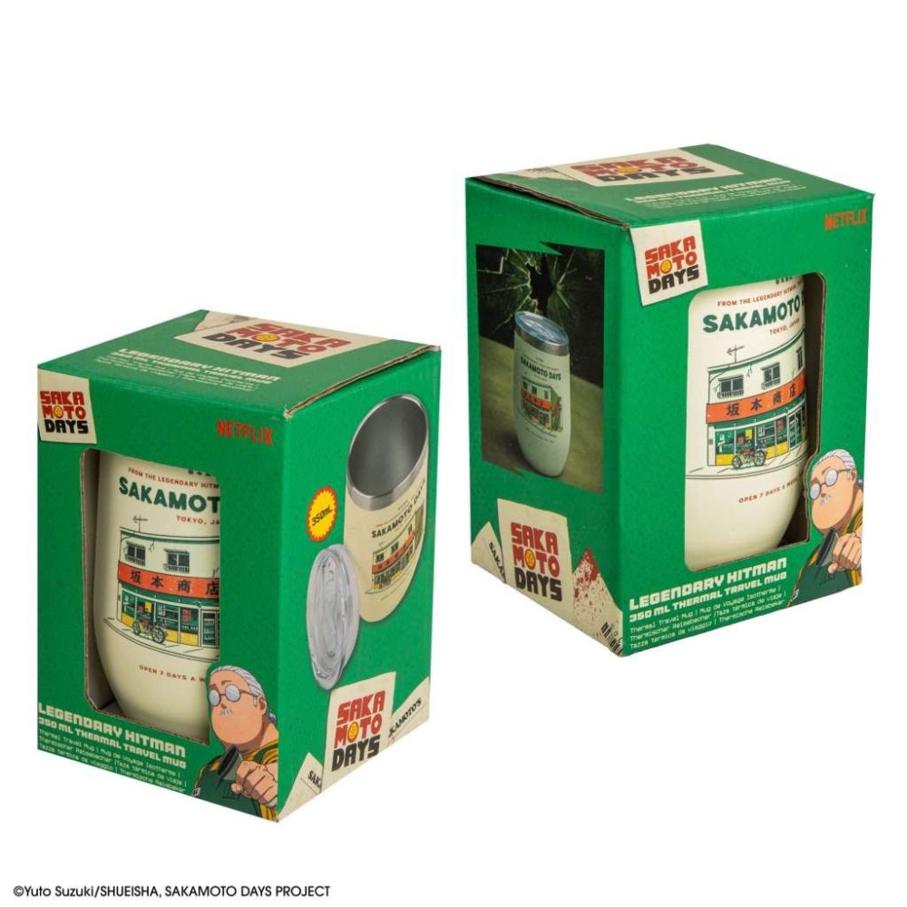 SAKAMOTO DAYS THE LEGENDARY HITMAN THERMAL TRAVEL MUG TAZZA TERMICA DA VIAGGIO CINEREPLICAS