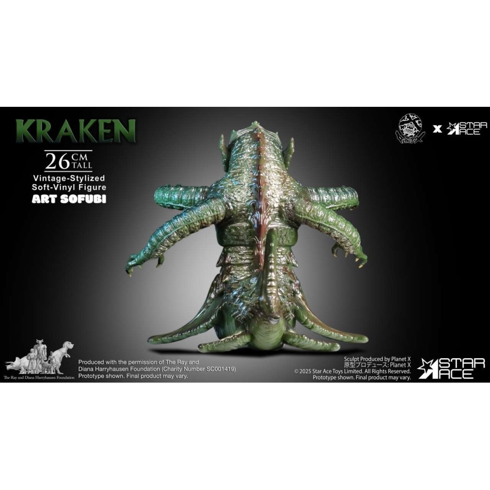 RAY HARRYHAUSEN KRAKEN ART SOFUBI VINTAGE STYLE SOFT VINYL STATUA 26CM FIGURE STAR ACE
