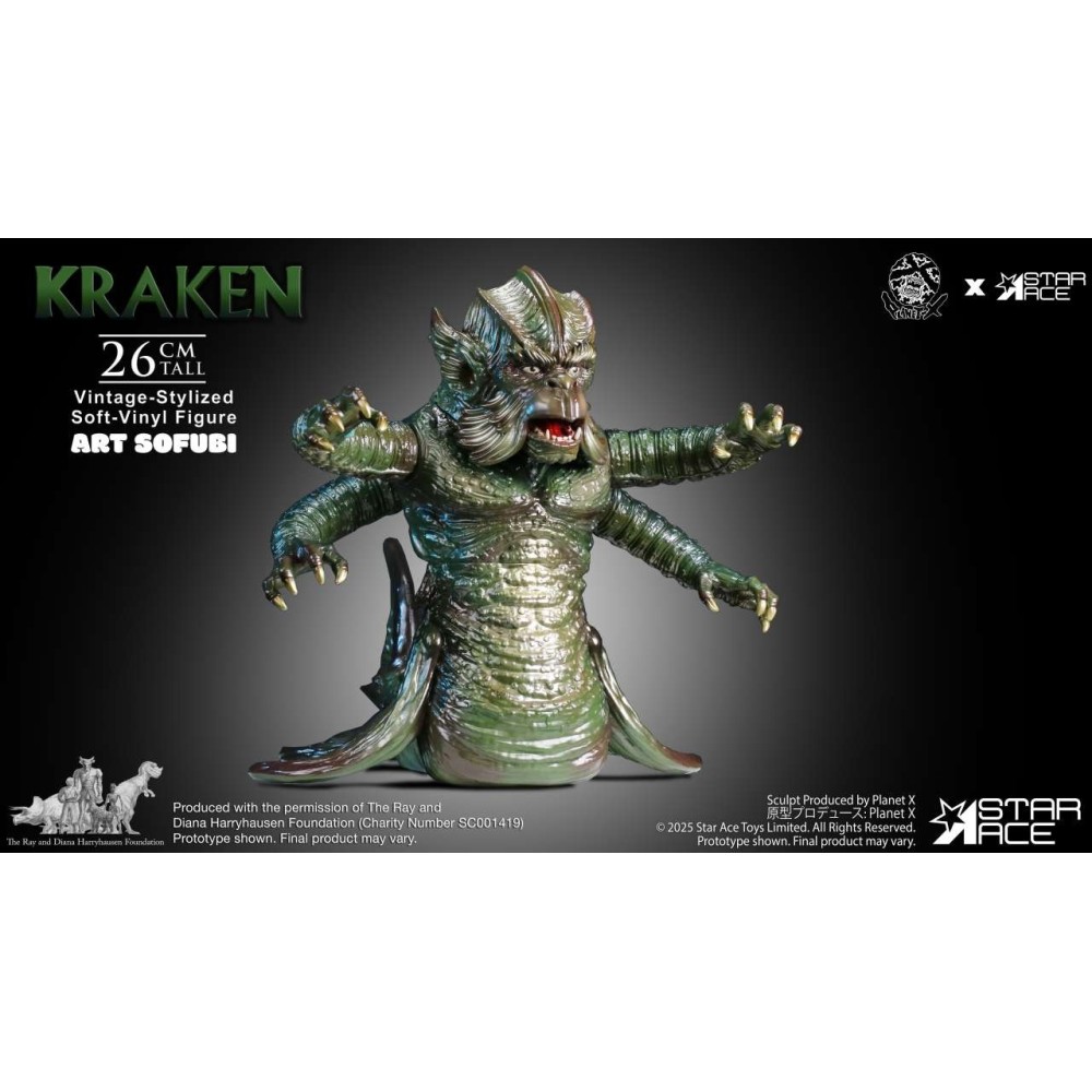 RAY HARRYHAUSEN KRAKEN ART SOFUBI VINTAGE STYLE SOFT VINYL STATUA 26CM FIGURE STAR ACE