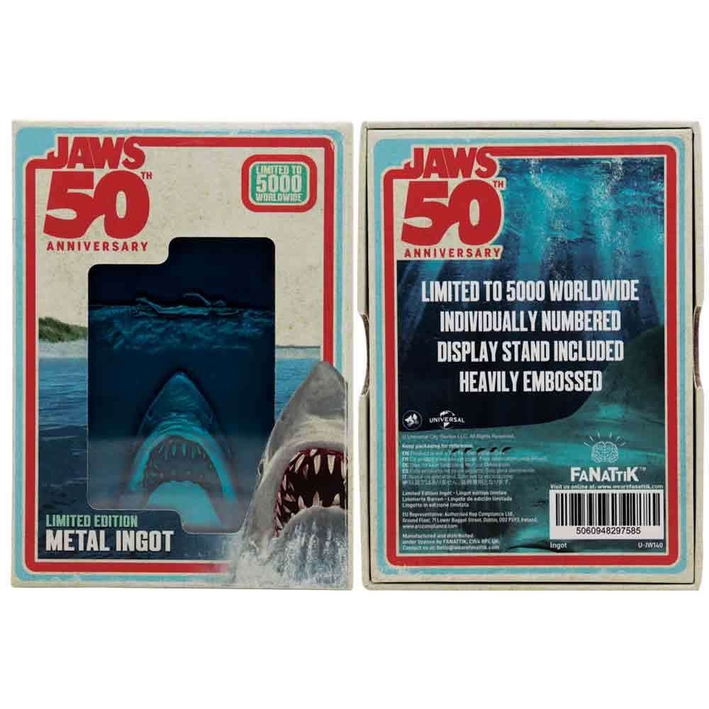 FANATTIK JAWS LO SQUALO 50TH ANNIVERSARY MOVIE POSTER METAL INGOT