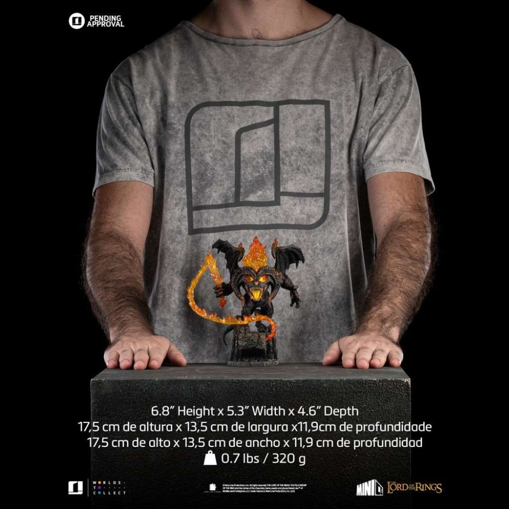 IL SIGNORE DEGLI ANELLI BALROG MINICO FIGURE STATUA IRON STUDIOS