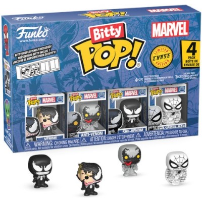 FUNKO BITTY POP! MARVEL SPIDER-MAN 4 PACK CHASE EDITION VINYL MINI FIGURE FUNKO