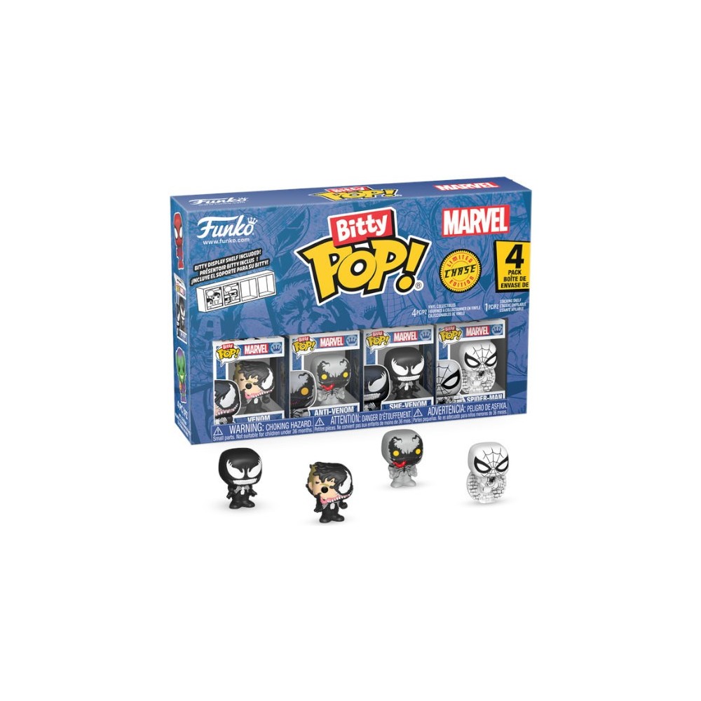 FUNKO FUNKO BITTY POP! MARVEL SPIDER-MAN 4 PACK CHASE EDITION VINYL MINI FIGURES