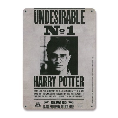 LOGOSHIRT HARRY POTTER UNDESIRABLE NO1 REWARD TIN SIGN REPLICA