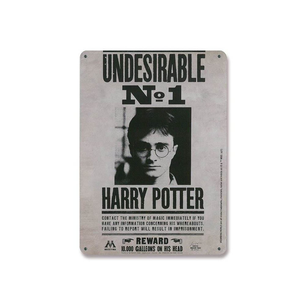 HARRY POTTER UNDESIRABLE NO1 REWARD TIN SIGN TARGA REPLICA LOGOSHIRT