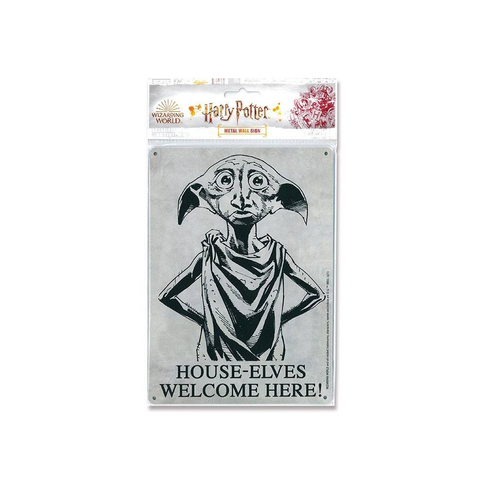 HARRY POTTER HOUSE-ELVES WELCOME HERE TIN SIGN TARGA LOGOSHIRT