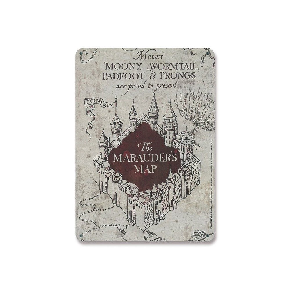 HARRY POTTER THE MARAUDER'S MAP TIN SIGN TARGA 15 X 21 CM LOGOSHIRT