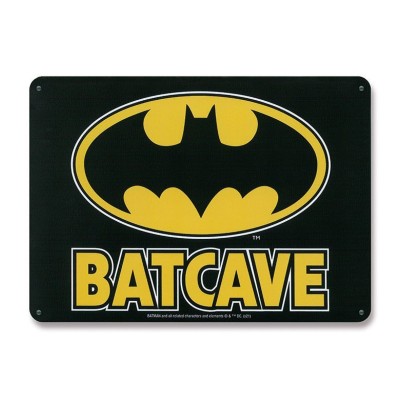 BATMAN LOGO BATCAVE TIN SIGN TARGA 15 X 21 CM LOGOSHIRT