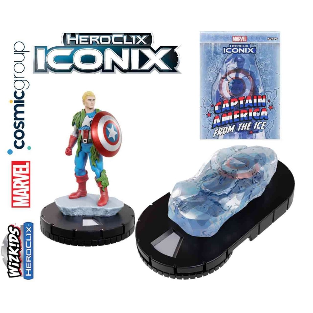 WIZKIDS MARVEL COMICS HEROCLIX ICONIX CAPTAIN AMERICA FROM ICE 2X PVC MINI FIGURES