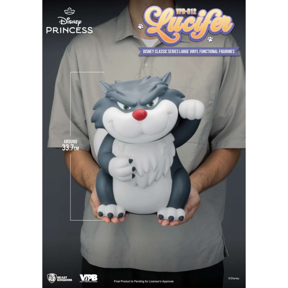 DISNEY PRINCESS LUCIFER LARGE VINYL PIGGY BANK STATUA FIGURE SALVADANAIO BEAST KINGDOM
