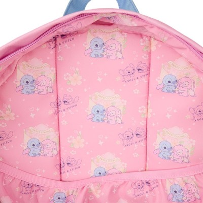 LOUNGEFLY STITCH AND ANGEL ALL OVER PRINT NYLON FULL SIZE BACKPACK