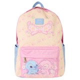 LOUNGEFLY STITCH AND ANGEL ALL OVER PRINT NYLON FULL SIZE BACKPACK