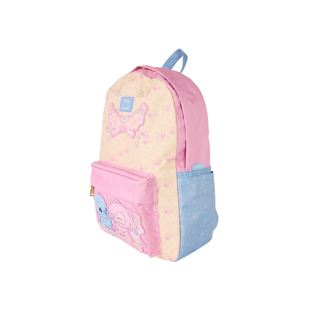 LOUNGEFLY STITCH AND ANGEL ALL OVER PRINT NYLON FULL SIZE BACKPACK