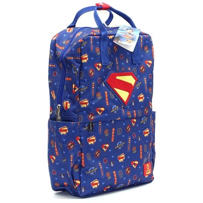 LOUNGEFLY SUPERMAN ALL OVER PRINT NYLON FULL SIZE BACKPACK