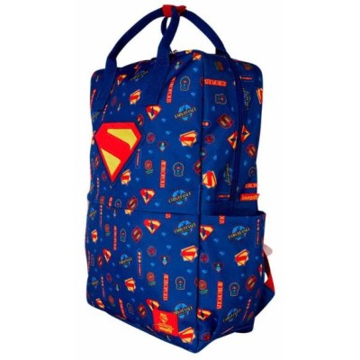 LOUNGEFLY SUPERMAN ALL OVER PRINT NYLON FULL SIZE BACKPACK