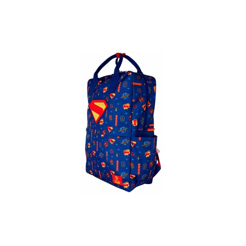 LOUNGEFLY SUPERMAN ALL OVER PRINT NYLON FULL SIZE BACKPACK
