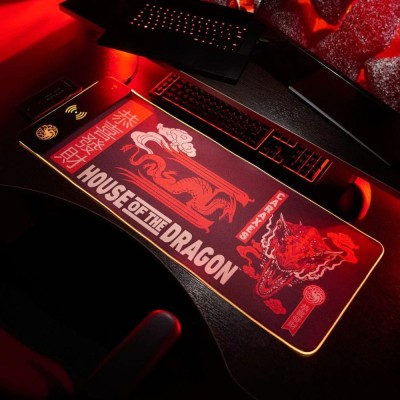 NUMSKULL HOUSE OF THE DRAGON LED MOUSEPAD WITH MOBILE CHARGER