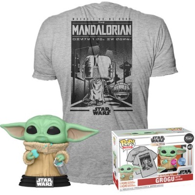 FUNKO POP! TEE STAR WARS THE MANDALORIAN GROGU FIGURE E TSHIRT TAGLIA L FUNKO