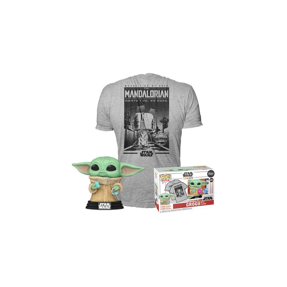 FUNKO POP! TEE STAR WARS THE MANDALORIAN GROGU FIGURE E TSHIRT TAGLIA L FUNKO