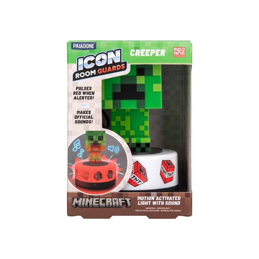 MINECRAFT CREEPER ICON ROOM GUARDS LAMPADA SONORA CON SENSORE DI MOVIMENTO PALADONE PRODUCTS