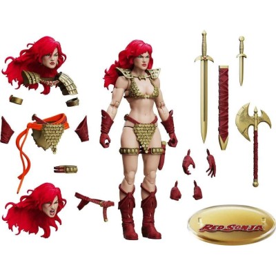 BOSS FIGHT STUDIO RED SONJA LIMITED GOLD AND RED EPIC H.A.C.K.S. SERIES PVC ACTION FIGURE