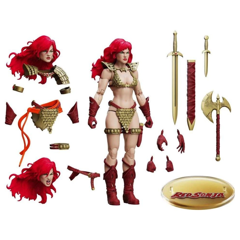 RED SONJA LIMITED GOLD AND RED EPIC H.A.C.K.S. ACTION FIGURE BOSS FIGHT STUDIO