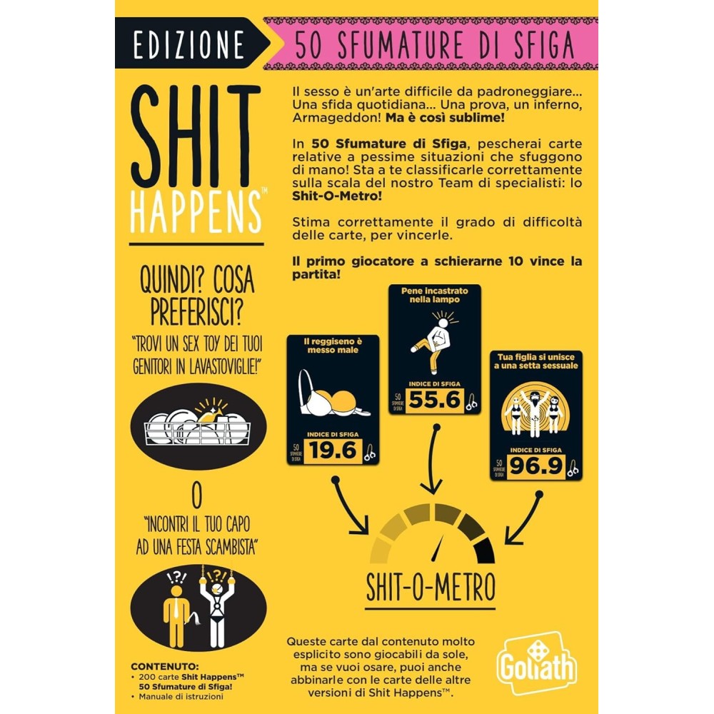 SHIT HAPPENS 50 SFUMATURE DI SFIGA GIOCO DA TAVOLO GOLIATH